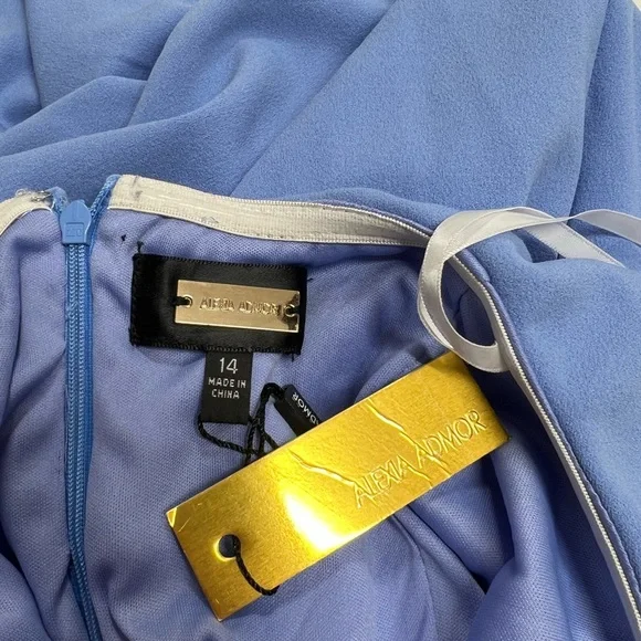 Alexia Admor Light Blue Strapless Cascading Ruffles Mini Dress New With Tags 14 - Picture 6 of 16